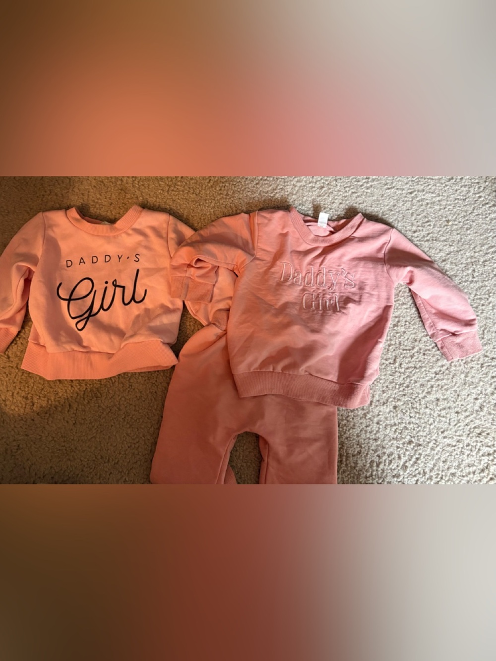2 Daddys Girl sweatshirts with sweatpants